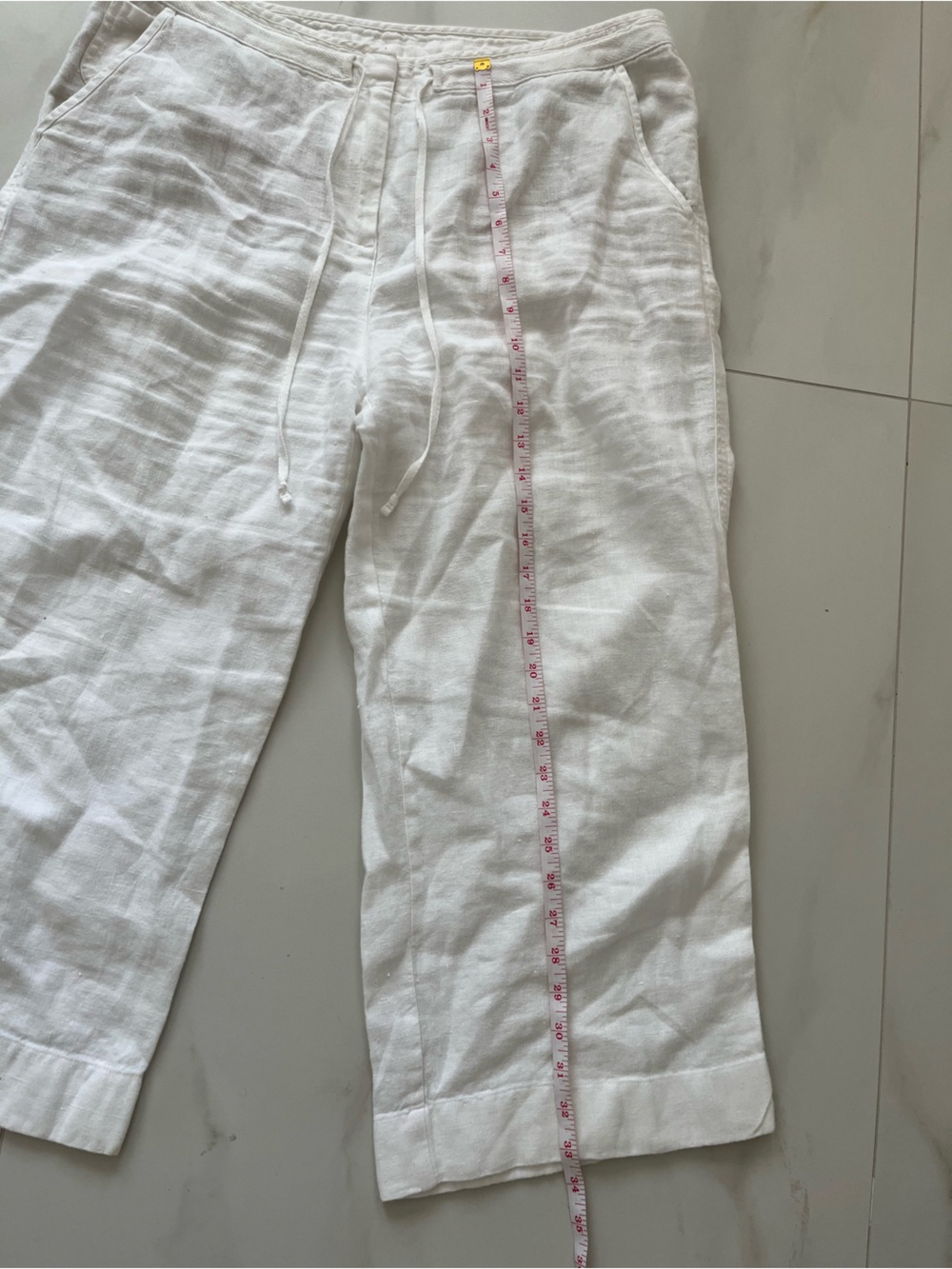 Talbots 100% linen White Wide-Leg Pants size 14 - Picture 13 of 13